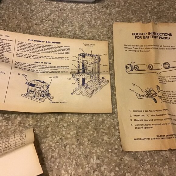 NOS Vintage Gilbert Erector Set - Motor - Red Case - Instructions - Fun !!!! - Picture 6 of 14